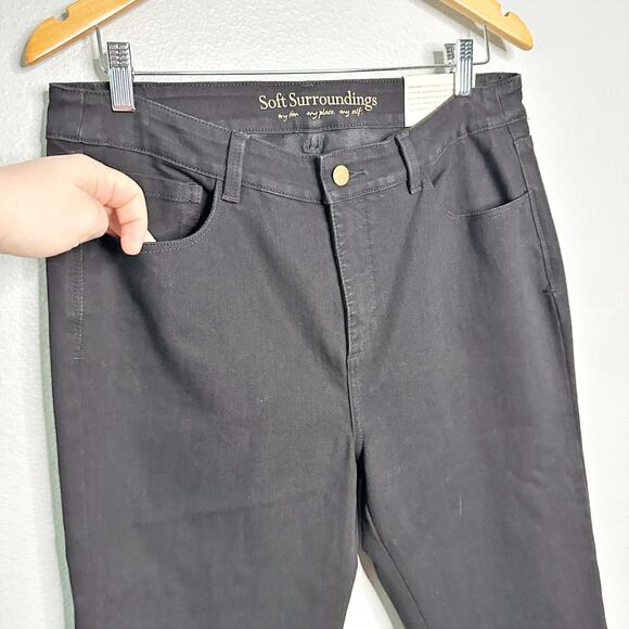 Soft‎ Surroundings Black Straight Ankle Jeans Lace Crochet Ankle women’s size 14 - Picture 4 of 14